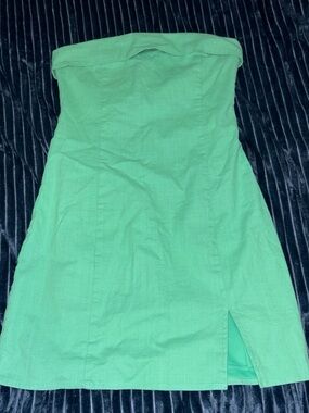 Strapless Bright Green Summer Dress